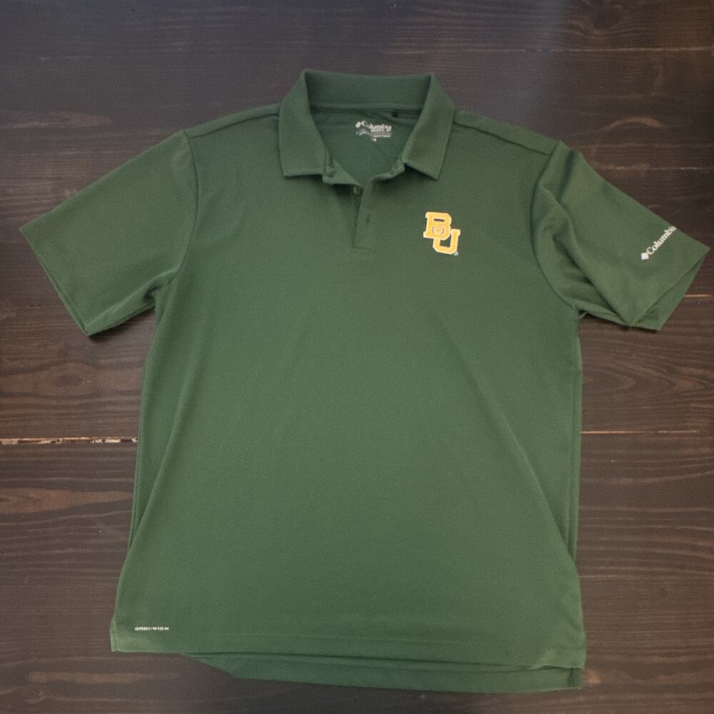 Columbia Golf Baylor Bears BU Men’s L Green Omni-Wick Polo Embroidered Logo